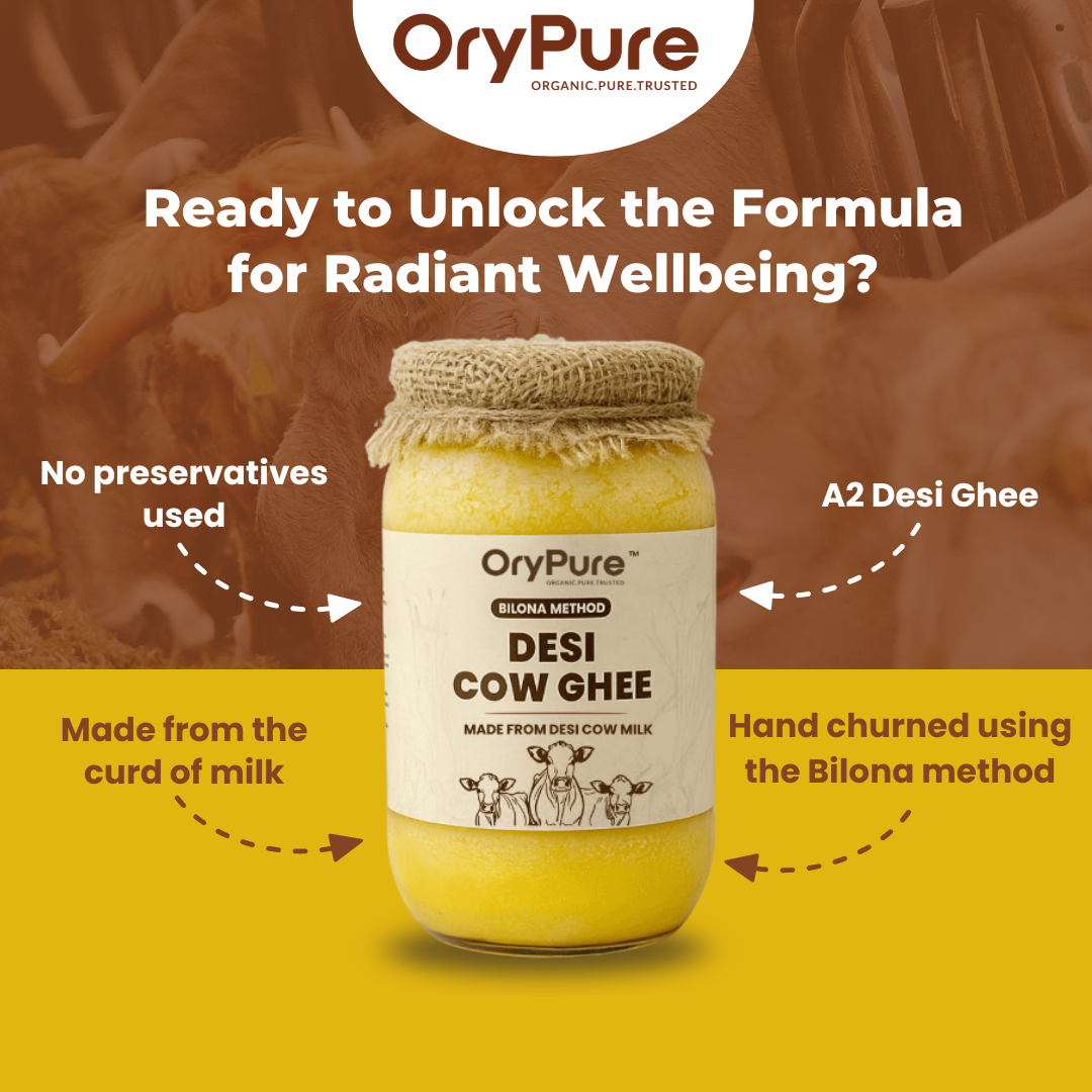 A2 Cow Desi Ghee | Made by Bilona Method | Curd-Churned | Grassfed, Pure and Healthy Desi Cow| Lab Tested.